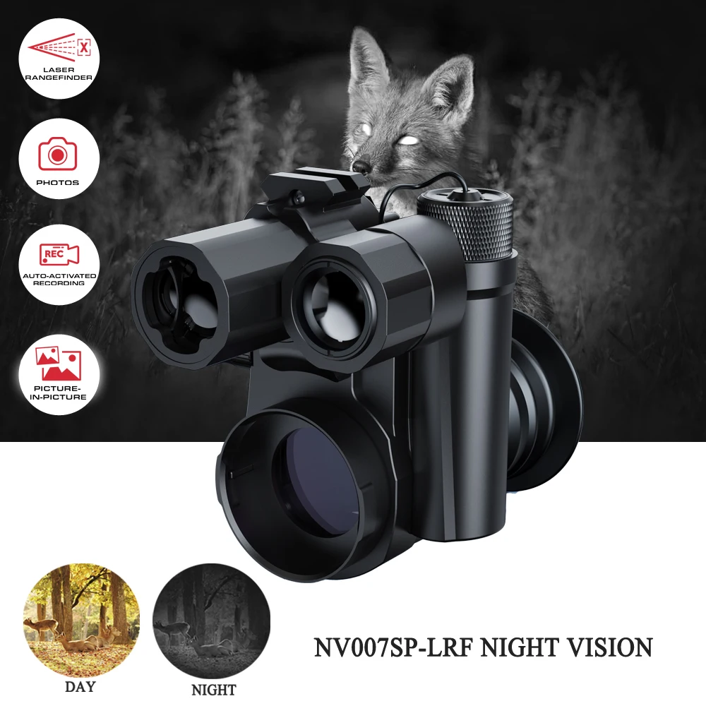 PARD NV007SP/NV007SP-LRF Clip-on Night Vision Scope 4-14x IR 350m IP67 Hunting Monocular Support  Self-activated recording