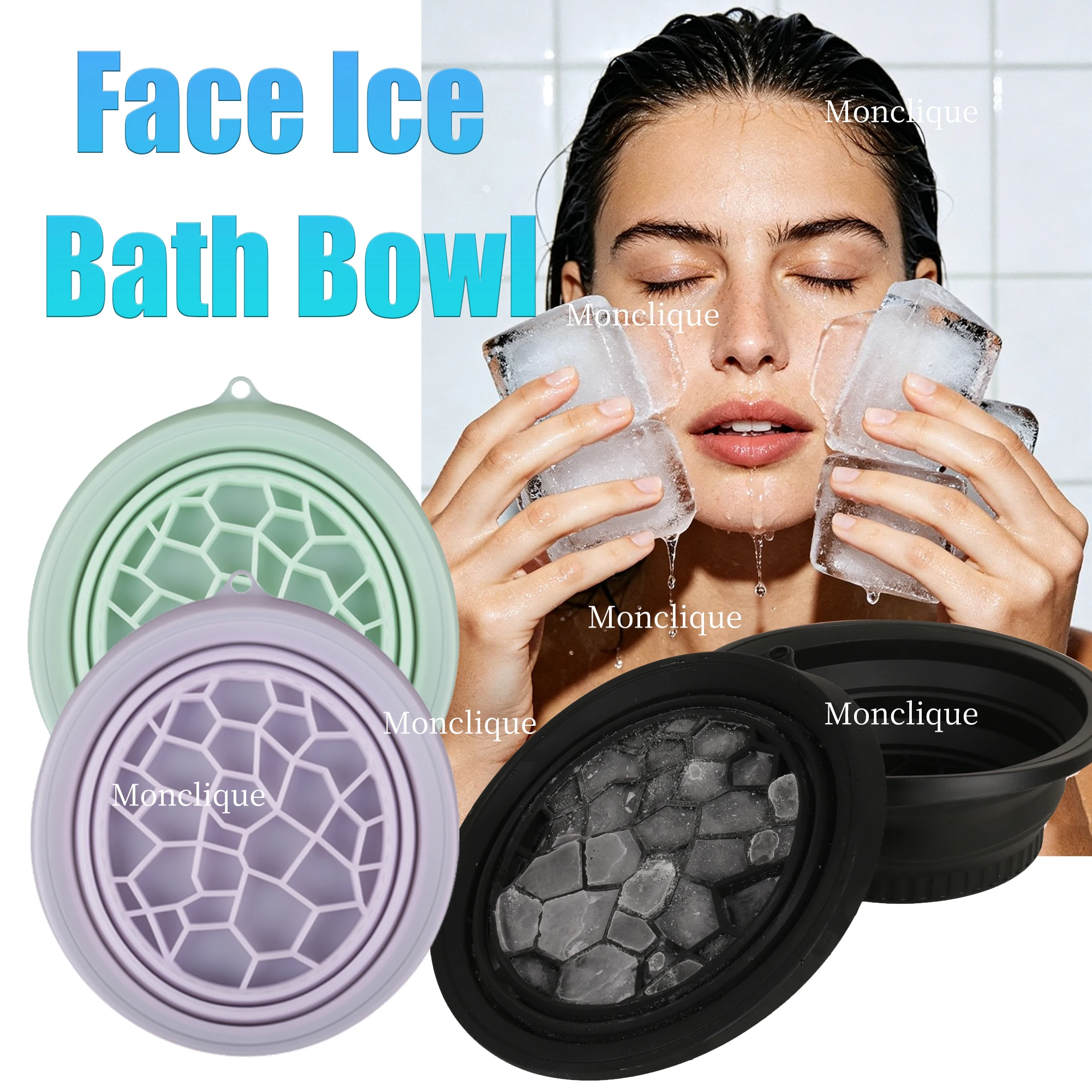 Ice Face Basin, Reusable Silicone Mold Face Massage Eye Facial Beauty Skin Care Tools Apply Ice for Shrink Pores Anti Wrinkle