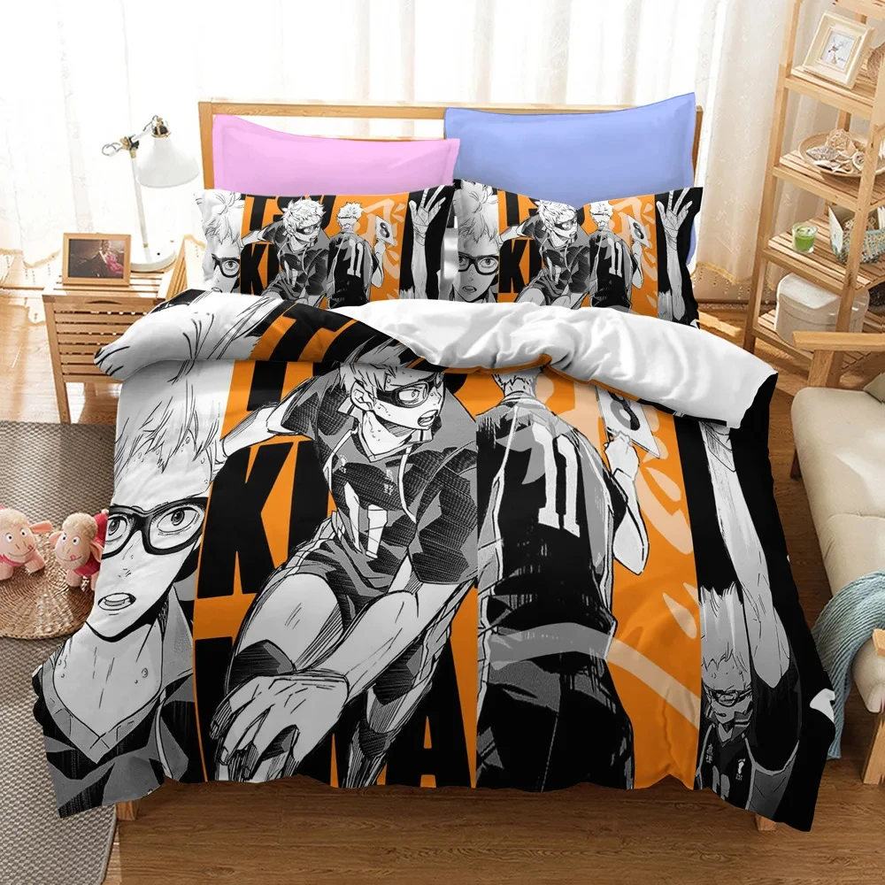 Haikyuu! Single Boys Duvet Cover 3D Printed Queen King Size Bedroom Bedding Set Duvet Cover Bed Set Quilt Cover Pillowcase