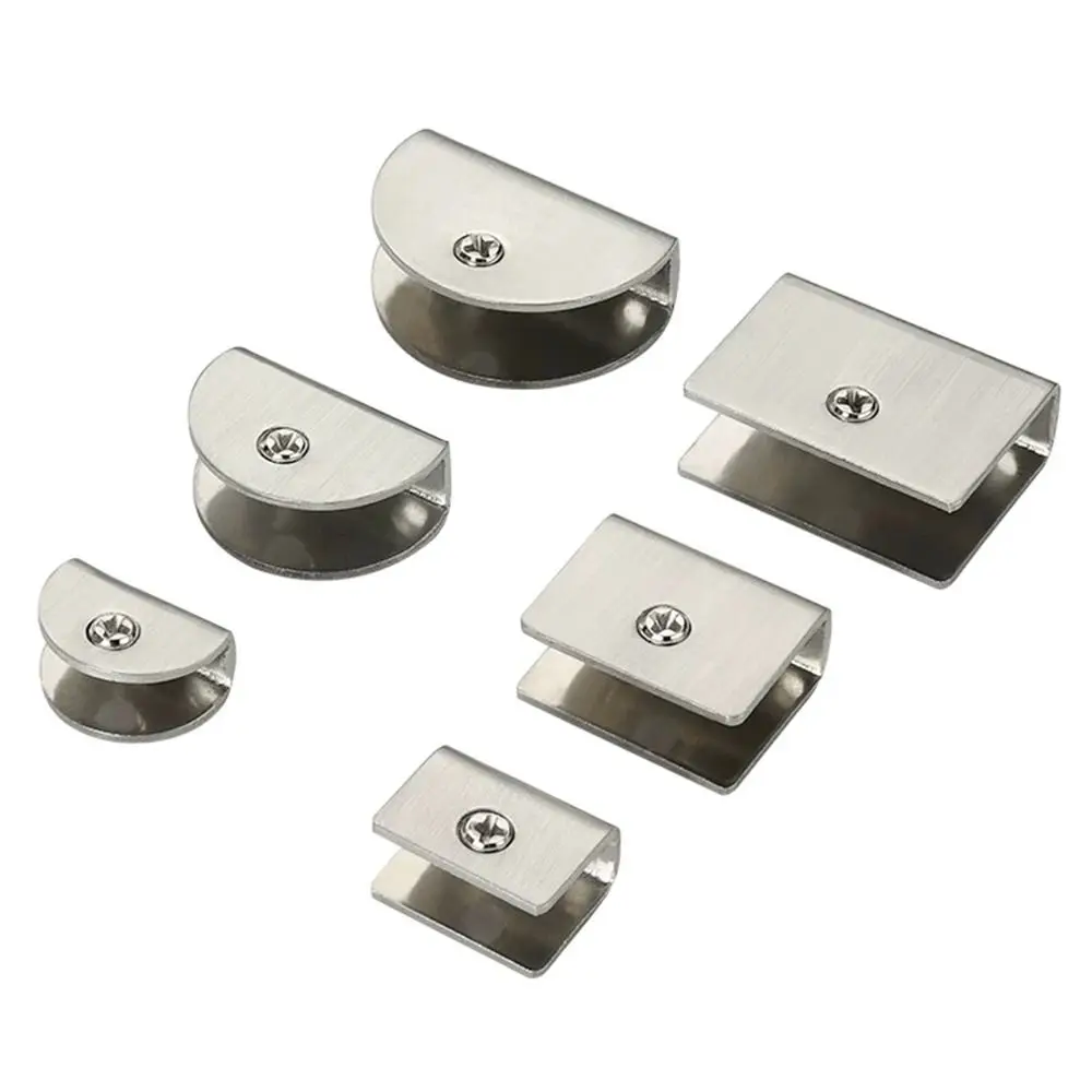 قطع غيار دعامات أرفف زجاجية من الفولاذ المقاوم للصدأ قابلة للتعديل من الزجاج الفضي تدعم أرفف زجاجية خشبية شديدة التحمل #5