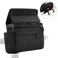 Large Capacity Bicycle Handlebar Bag Waterproof Mountain Bike Bag with Touch Screen Folding Phone Holder Storage Bag