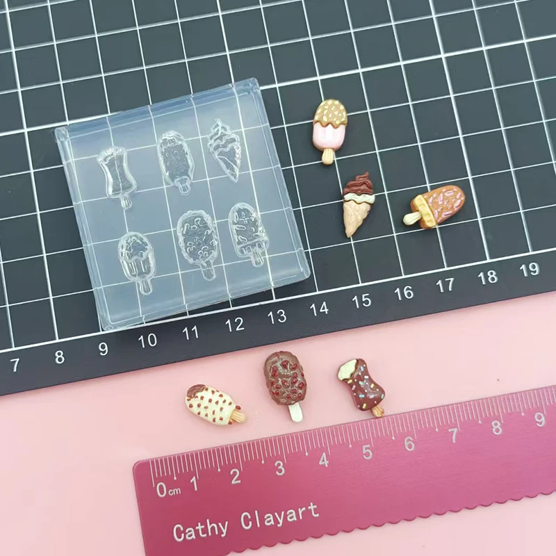 Polymer Ceramic CLay Mini Chocolate Ice cream Silicone Mold Doll House Food toy Clay DIY molds view 5