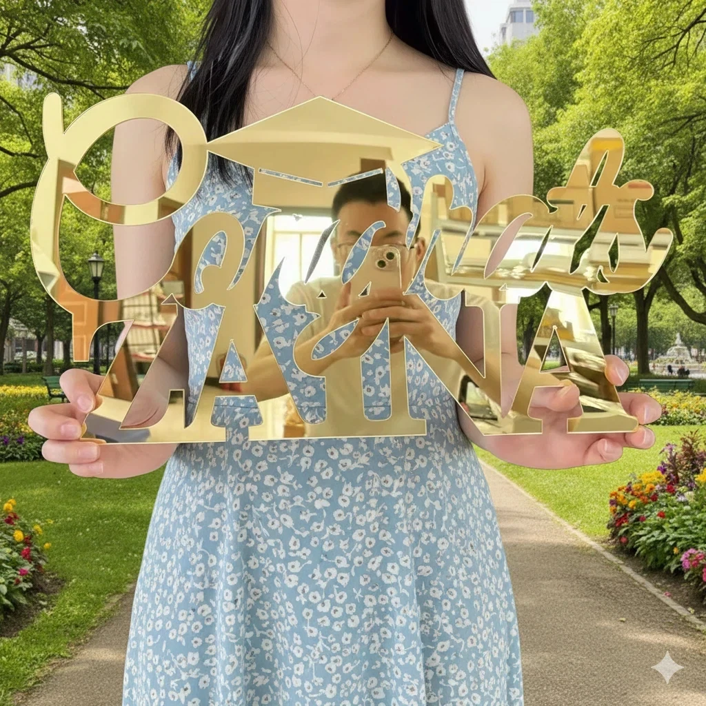 

Class of 2026 Graduation Congrats Signs Gold Silver Black Mirror Backdrop for Grad Party Decor