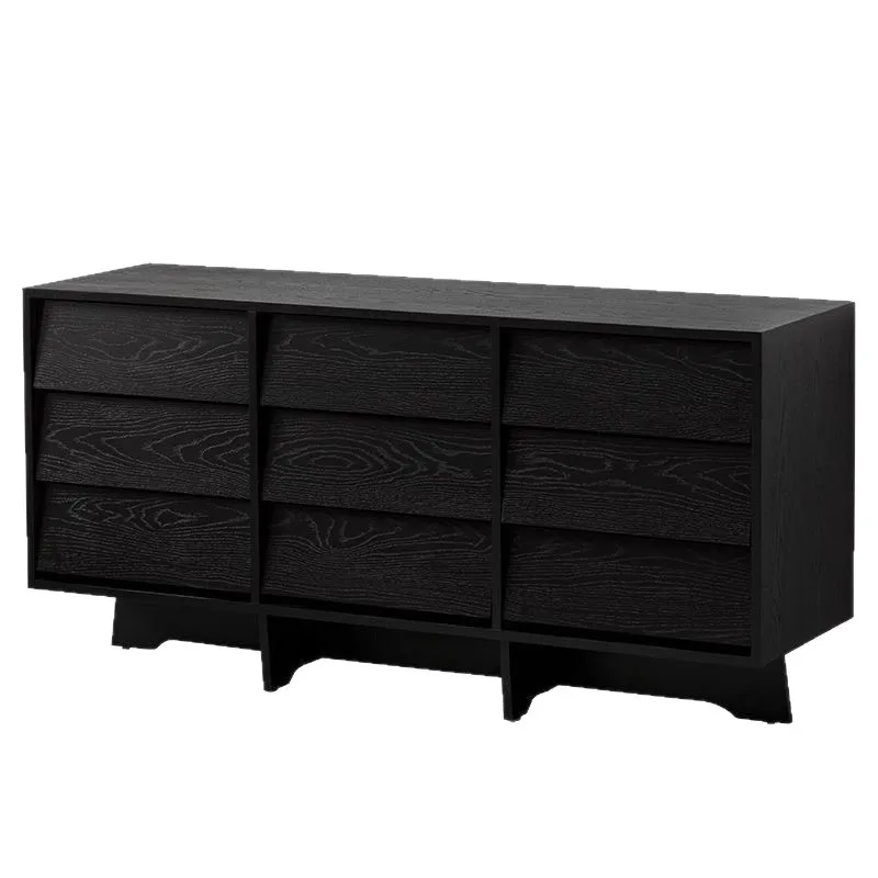 Bucket Cabinet Japanese-style Entrance Cabinet Living Room Storage Cabinet Walnut Color Retro Homestay Bedroom Locker