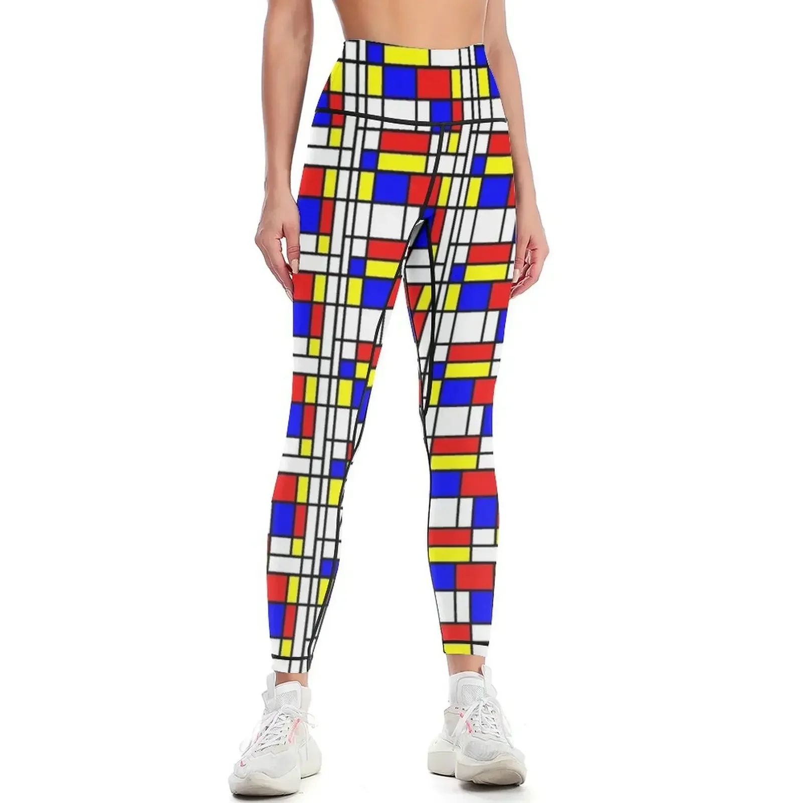 

Retro Mondrian Pattern Leggings legings for fitness sportswear woman gym 2025 Women sports jogging pants Womens Leggings