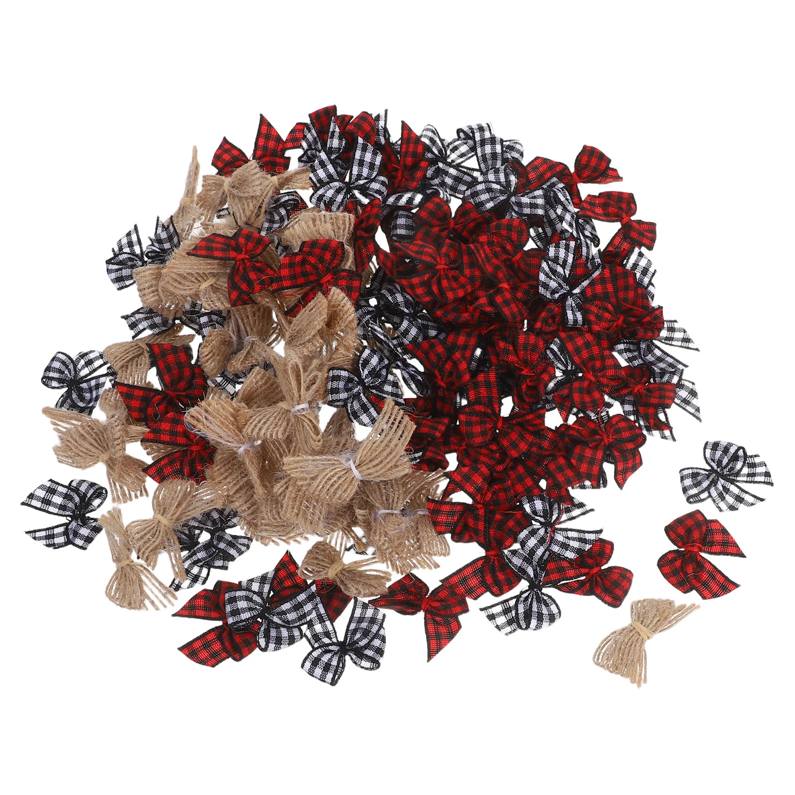 

150Pcs Mini Checkered Bowknots Polyester Small Bows for Crafts Sewing Projects Gift Wrapping Party Decorations