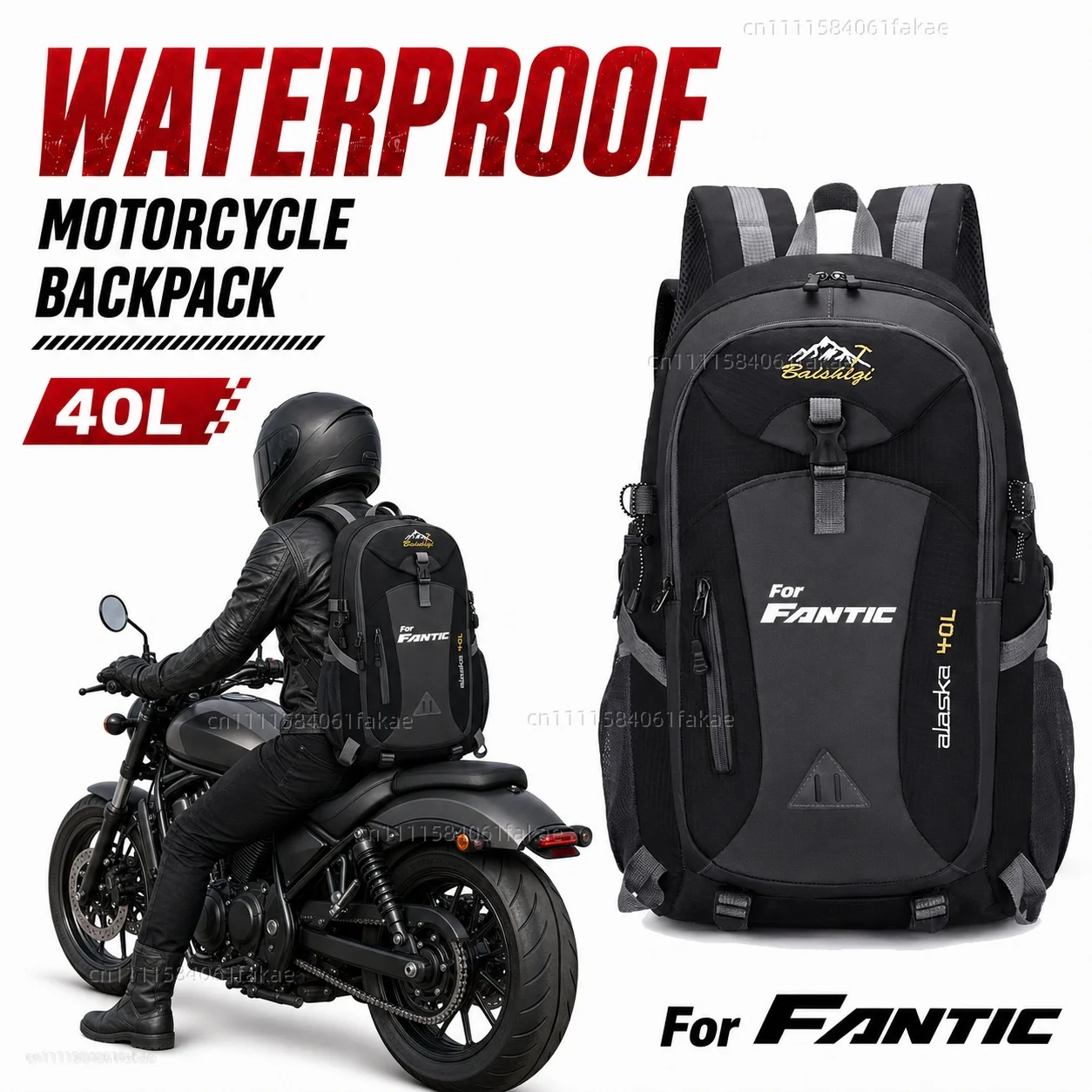 For FANTIC CABALLERO FLAT TRACK 125 250 500 RALLY/SCRAMBLER XE125/XEF250 Motorcycle Backpack 40L Waterproof Travel Backpack