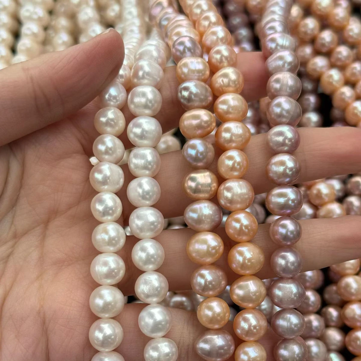 

AAAA High-Quality 8-9mm Near-Round Natural Freshwater Colored Pearl Beads for DIY Jewelry Making - Suitable for Necklaces And Br