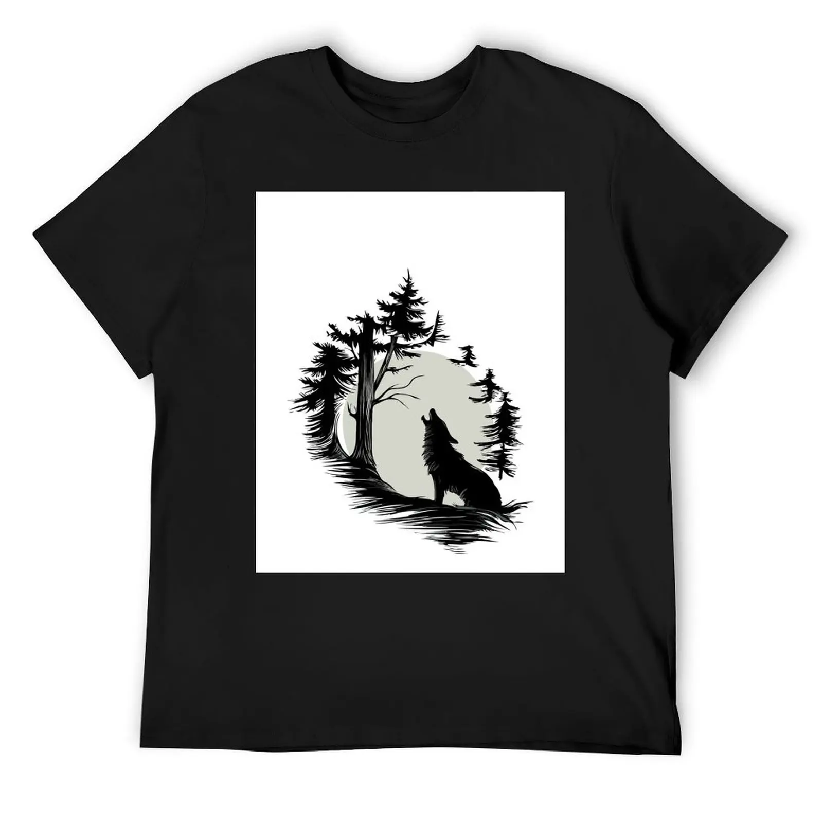 

The Wolf under the Moon's Gaze T-Shirt blue lock graphics for a boy quick drying t shirt men 100℅ cotton