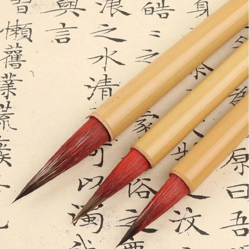 

Dyed Purple Rabbit Hair Calligraphy Brush Set Small Regular Script Writing Brush Gouache Watercolor Flower Bird Fine Outline Pen