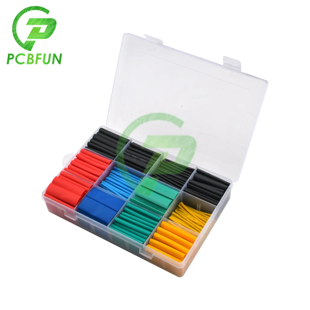 530Pcs Polyolefin Shrinking Assorted Heat Shrink Tube Wire Cable Insulated Sleeving Tubing Set with Box