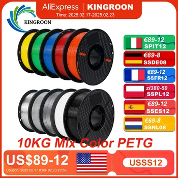 10KG 1.75mm PETG Filament dolaşmayan, yüksek kaliteli 3D baskı çevre dostu plastik sarf 22LBS, vakum ambalaj 3D Prin