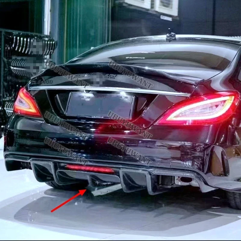 Für Mercedes Benz CLS W218 CLS 260 350 Carbon Fiber Hinten Stoßstange Diffusor Lip Spoiler Auto Body Kit Zubehör