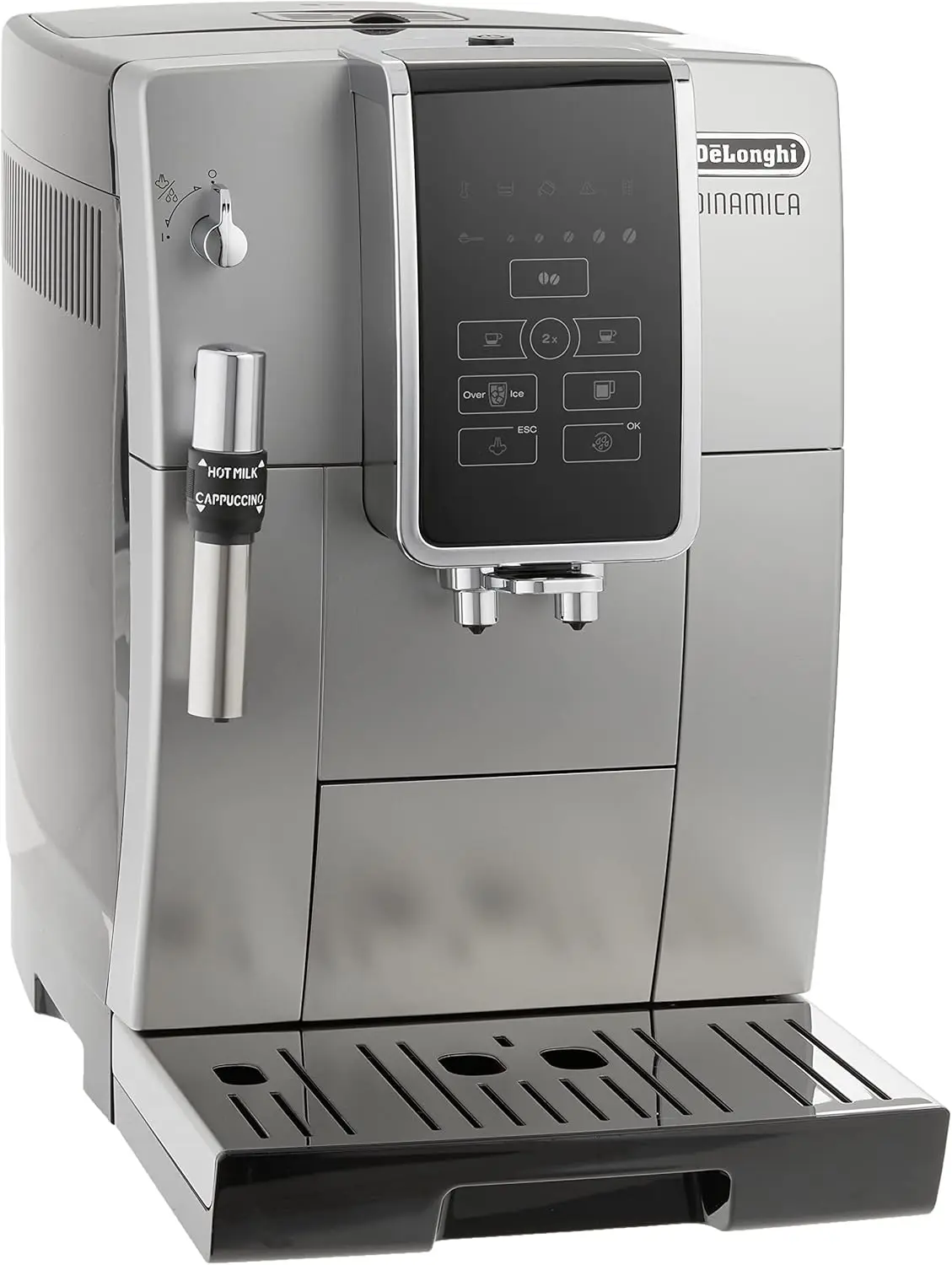 America Dinamica Fully Automatic Coffee and Espresso Machine with Premium Adjustable Frother, Stainless Steel, ECAM350