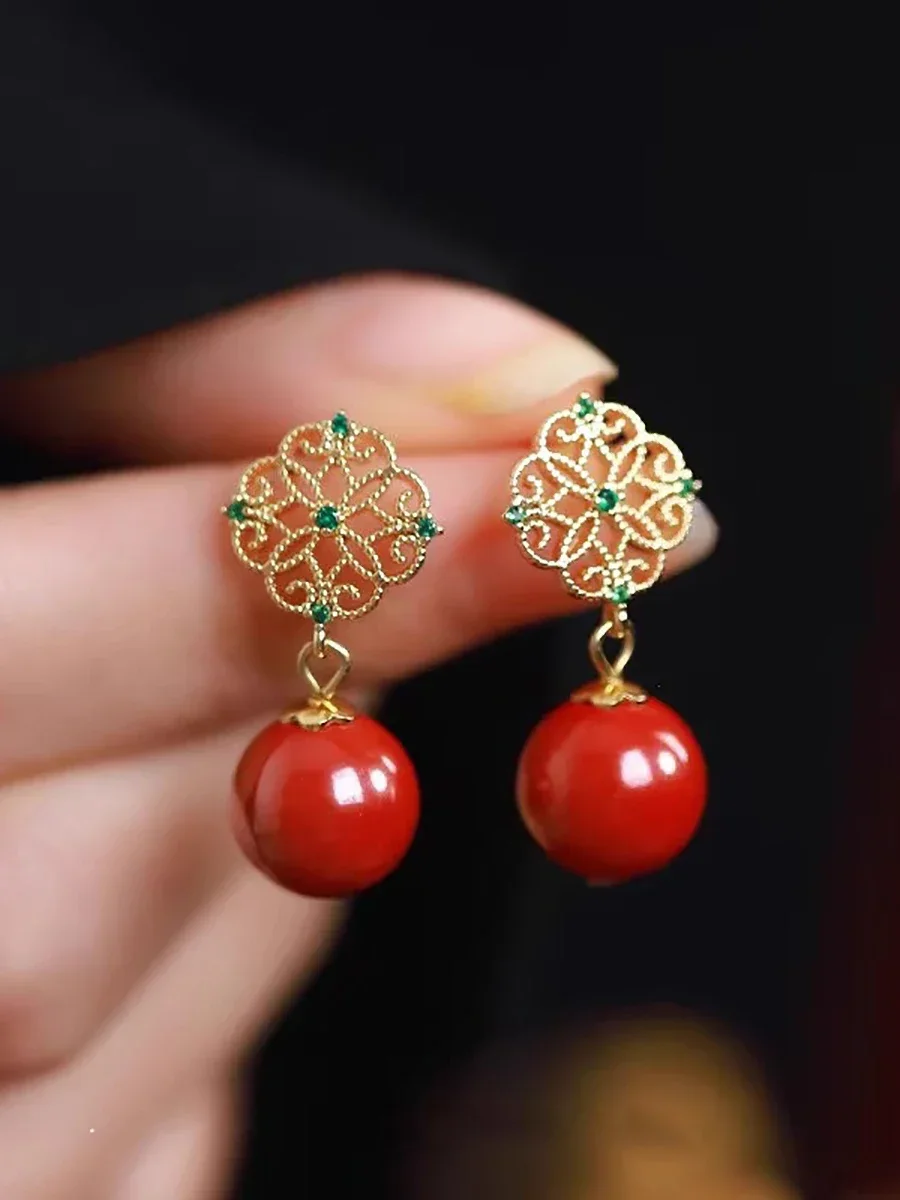 2024 New Chinese Style Temperament Bamboo Stud Earrings Design Bamboo Knot Fringed Earrings for Women