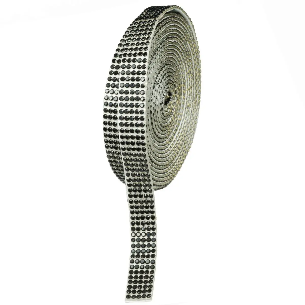 Self Adhesive Rhinestone Strips 3 Yards K9 Glass Crystal Black Bling Ribbon Roll for Crafts DIY Car Phone Cake Decor