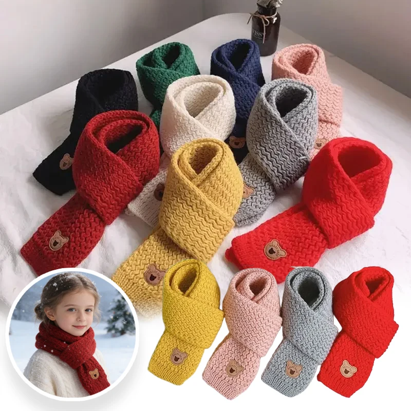 

Теплый детский комплект шарфов на осень-зиму, теплые гетры для шеи для маленьких мальчиков и девочек, милые ветрозащитные гетры в корейском стиле