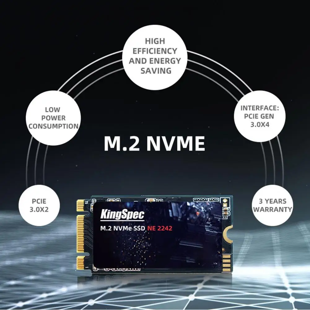 

Excellent Low Power Consumption Ultra-thin M2 NVMe PCIe3.0 2242 128/256/512GB 1TB Internal Hard Disk for Desktop