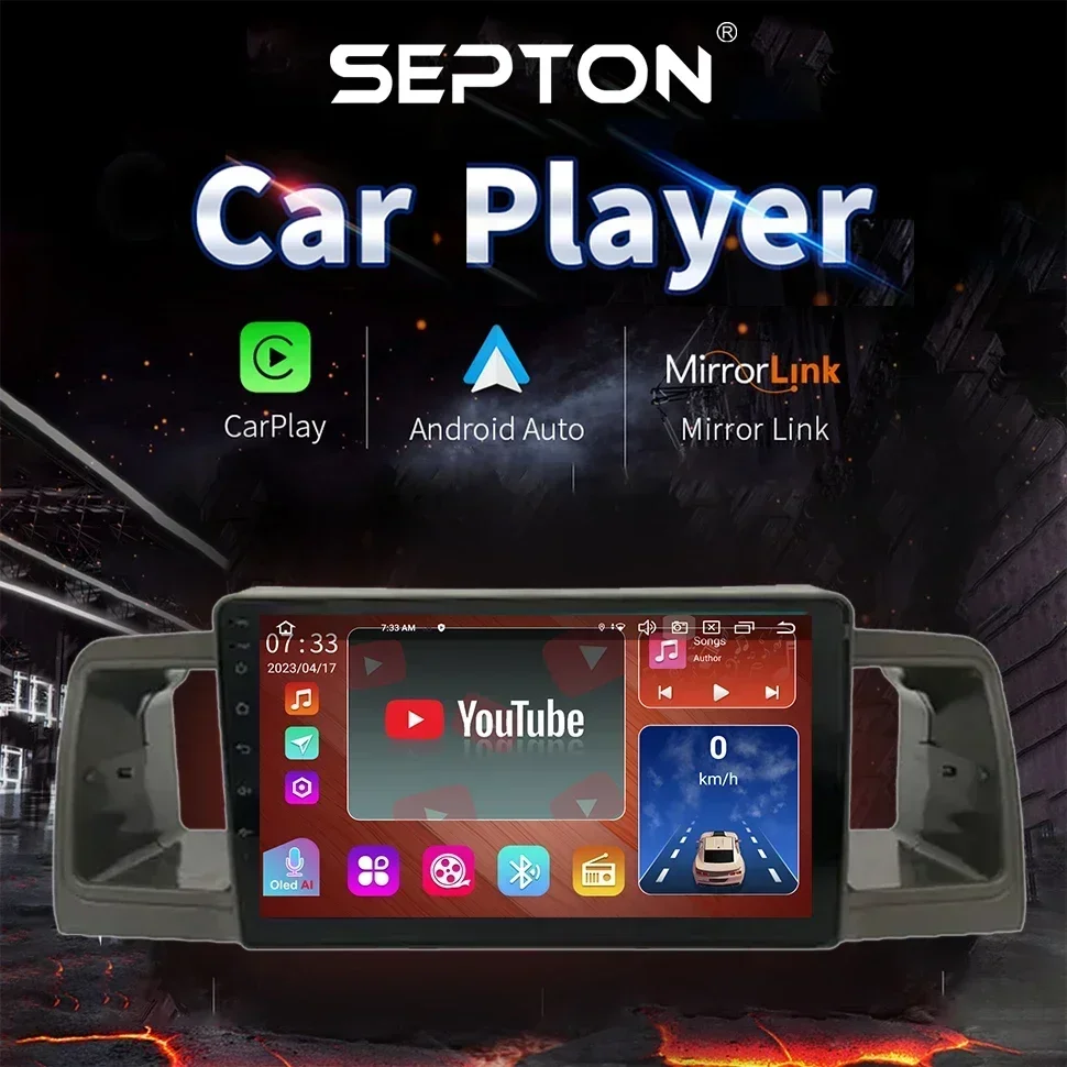 SEPTON Car Radio for Toyota Corolla E120 E130 2000-2007 GPS Stereo Navigation Multimedia Carplay 4G Android Autoradio Head Unit