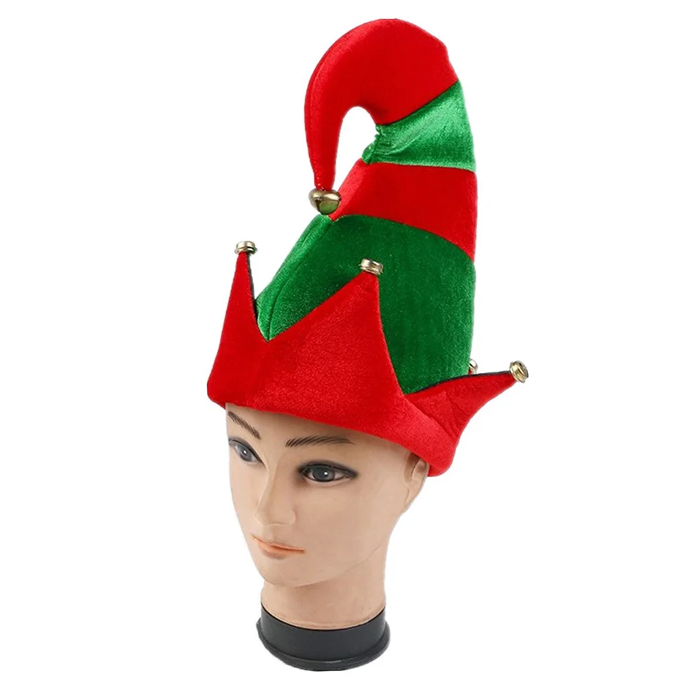 Chapeau de père noël cloche de noël, 1 pièce, couvre-chef de Cosplay rouge vert, décoration de fête de vacances, joli Costume pour adulte, chapeau de père noël
