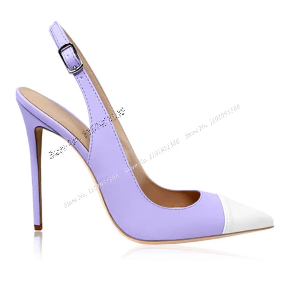 Mixed Color Back Strap Pumps Sandals Shoes for Women Pointed Toe Heels Thin High Heels Wedding Shoes 2023 New Zapatillas Mujer