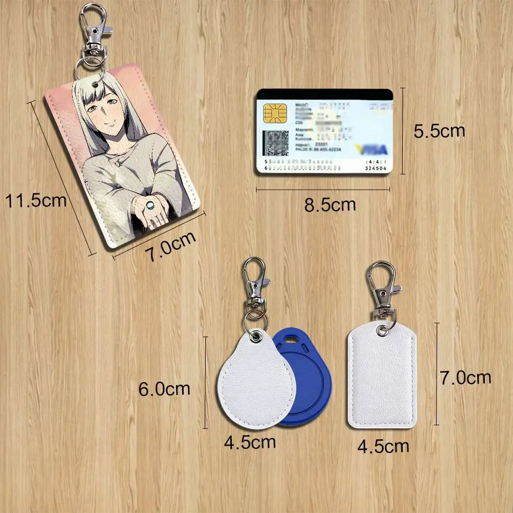 Irene Grid Overgeared Card Holder With Keychain Executive Protection For Bank Credit Subway Bus Case