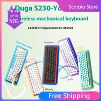 Durgod S230 Mechanical Keyboard Customized Wireless Bluetooth 2.4G Ergonomics ABS Keycaps Office Laptop Gamer Pc Gaming Keyboard