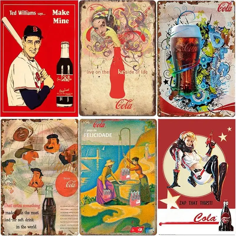 

Ретро-металлическая табличка с изображением хот-догов, колы и соков, декоративная настенная вывеска для кафе, бара, домашнего декора