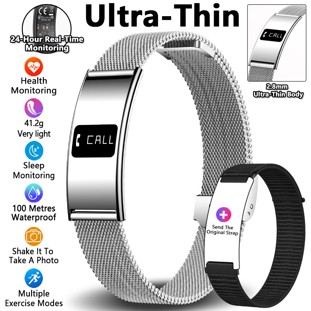 Mannen Vrouwen Slimme armband Hartslag Slaapmonitor Gezondheid Slimme band Waterdichte sport Fitness Tracker Smartwatch voor Android iOS