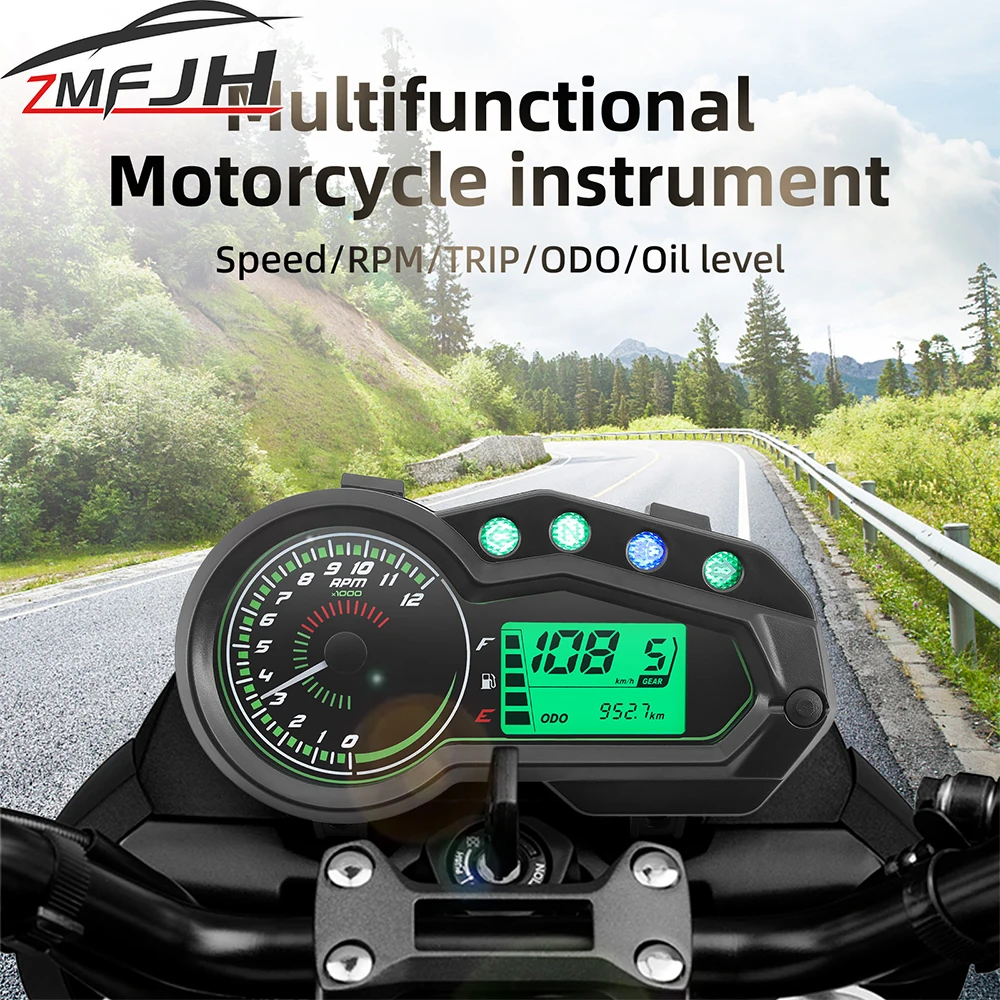 

Multifunctional LED Digital Speedometer For Motorcycles Trip ODO Mileage Tachometer Digital Display Backlit Instrument Panel