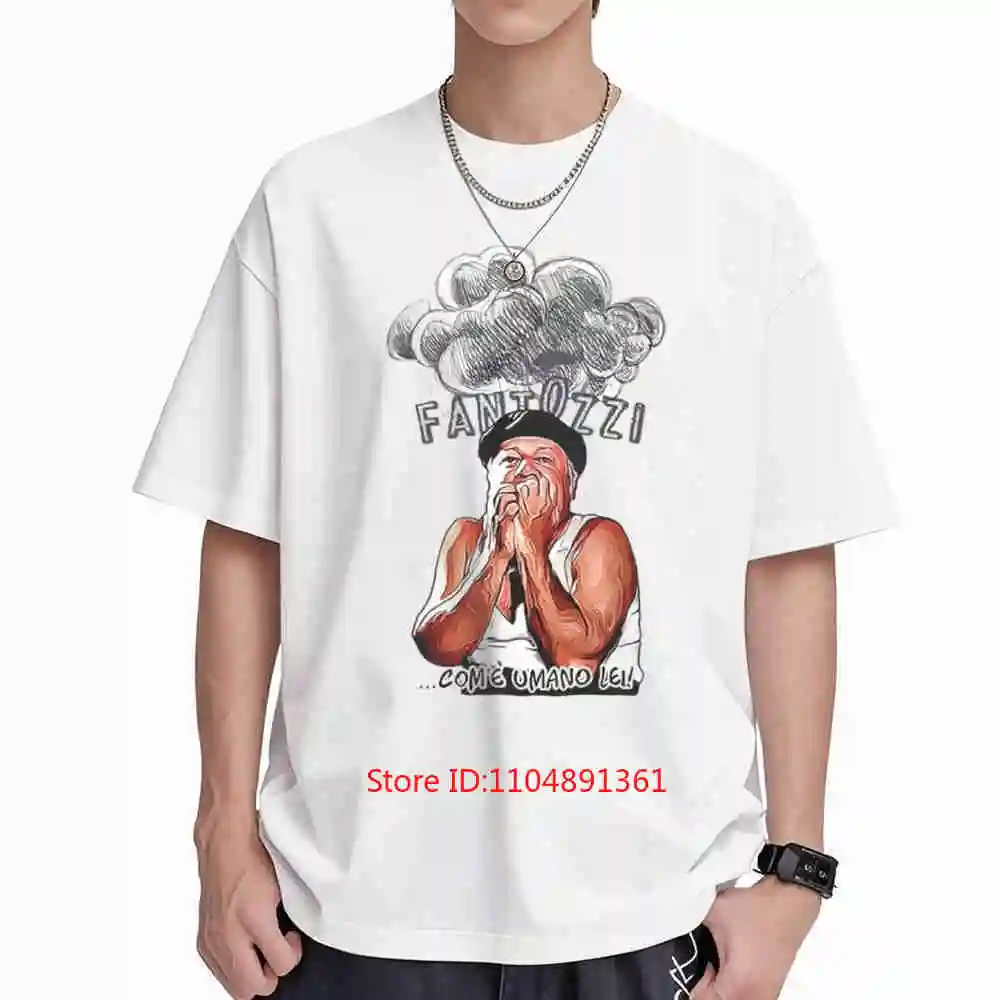 Fantozzi Character Cloud Phrase Com E Umano Italian Comedy Short Sleeve Tee 100% Cotton T-Shirt