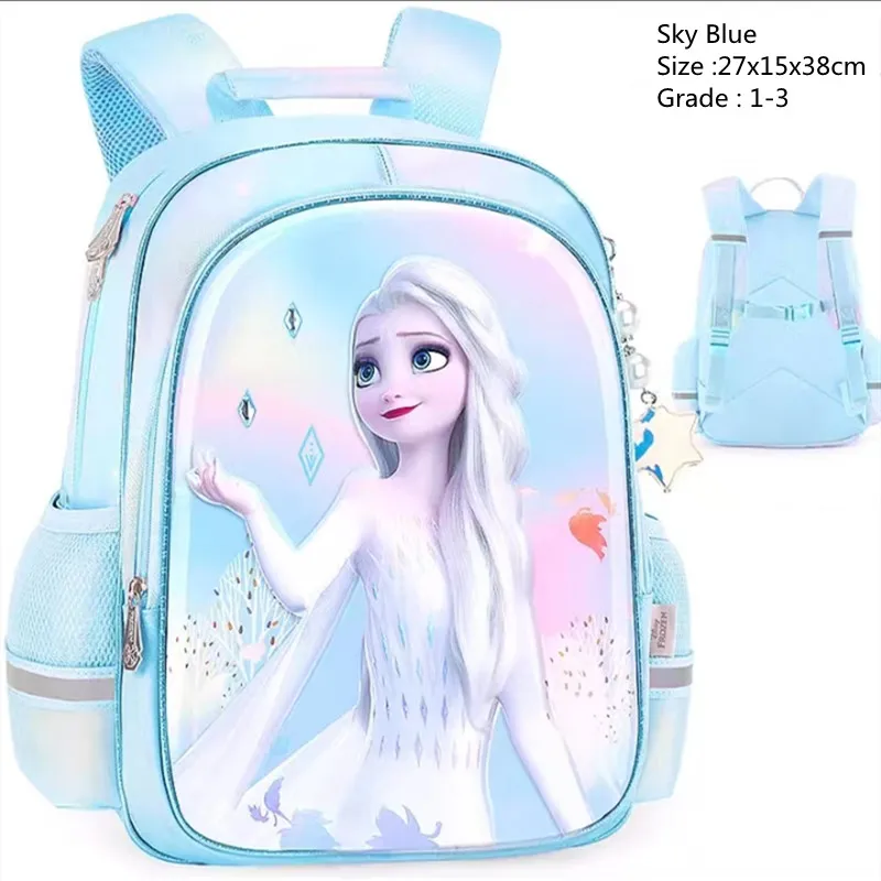 2023 Disney Frozen School Bags For Girls Elsa Anna Primary Student Shoulder Orthopedic Backpack Grade 1-3 Large Capacity Mochila