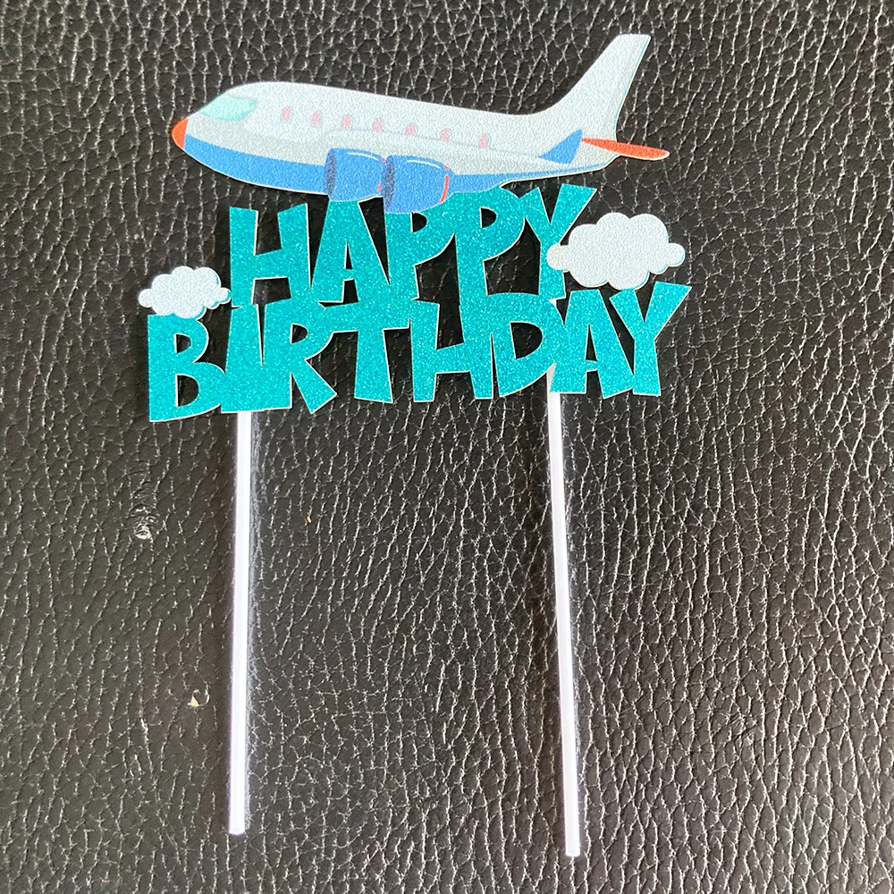 Airplane Birthday Cupcake Toppers Plane Theme Baby Shower Tropical Party Supplies Aircraft Aviator Aviation Decor