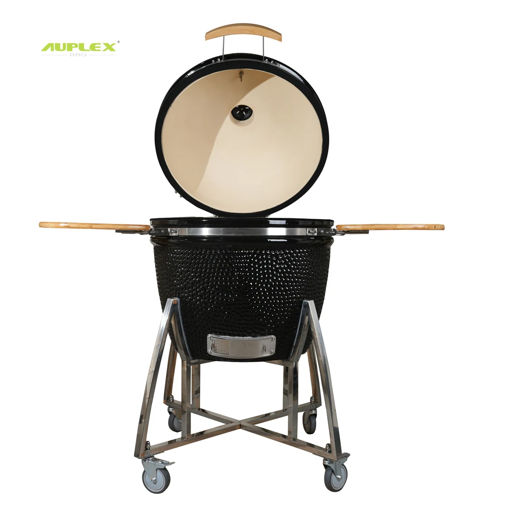 

Auplex Bbq Керамический Черный Камадо Большой Джо 29-дюймовый гриль для барбекю Открытый уголь Арабский барбекю
