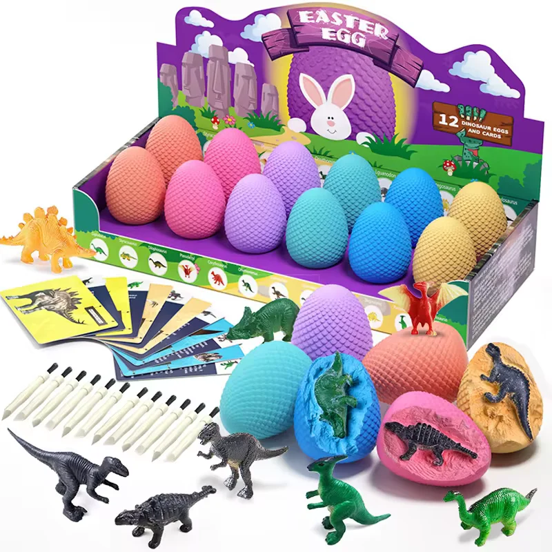 

12PCS Archaeological Excavation Dinosaur Egg Fossil Set DIY Children's Scientific Exploration Toys Multi-person Party Game