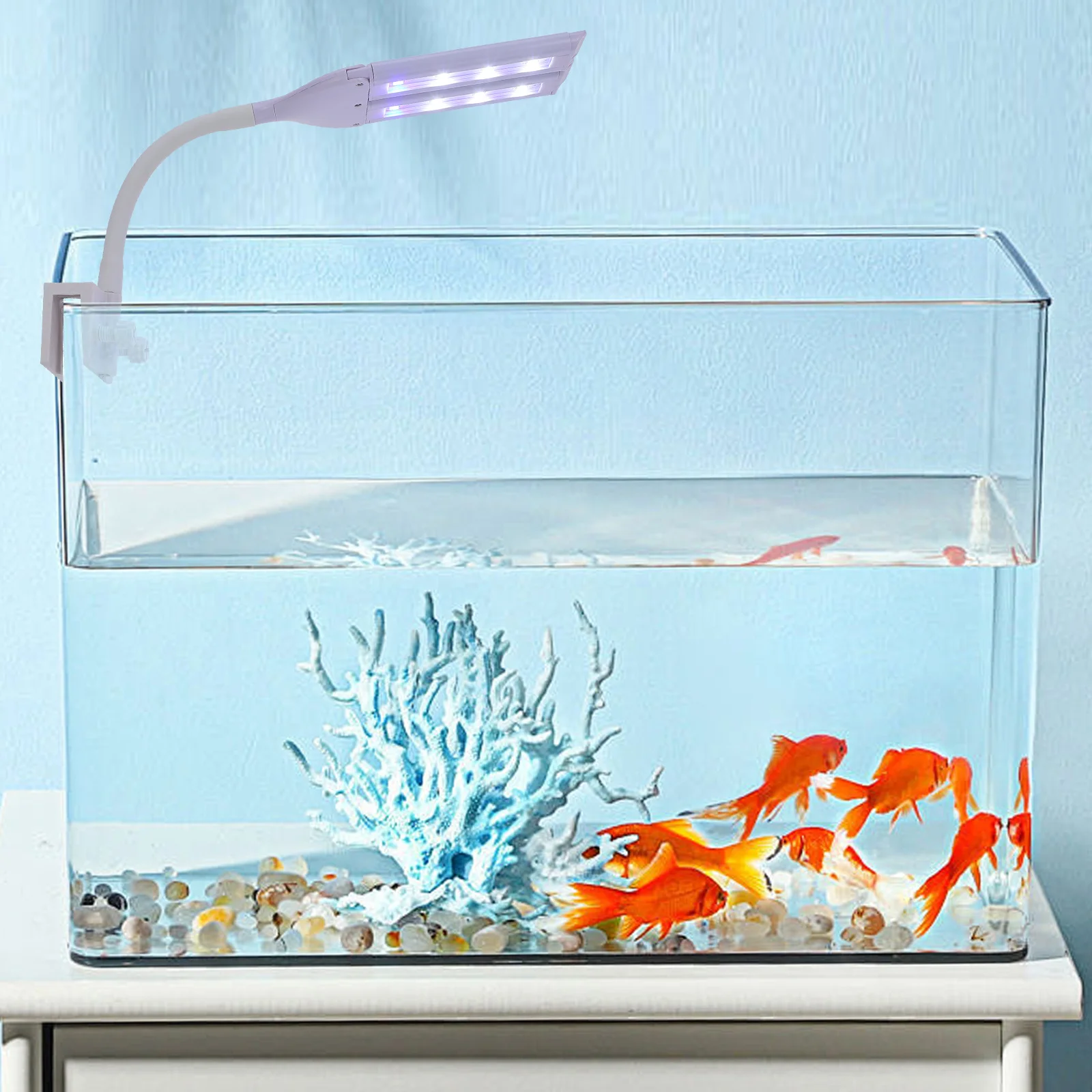 

1Pcs Aquarium LED Lamp Four Row Light White Easy Clean High Head Design Full Spectrum Fish Tank Light