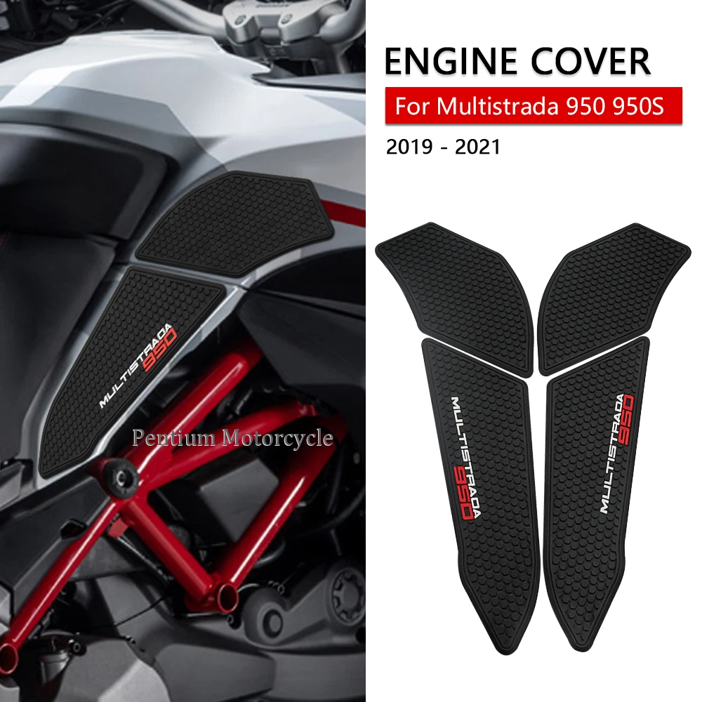 

Motorcycle Fuel Tank Pad Knee Pad Anti Slip Tank Pad Side Stickers Rubber Sticker For Ducati Multistrada 950 950S 2019 - 2021