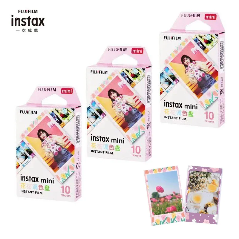 

10-50 Sheets Fujifilm Instax machine Mini 12 11 8 9 Film Flower color palette Fuji Instant Photo For 707s 50s 90 25 SP-1 Camera