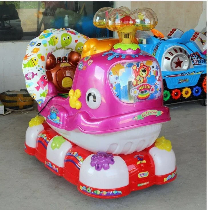 popular hot sale amusement coin operated whale kiddie ride swing machine