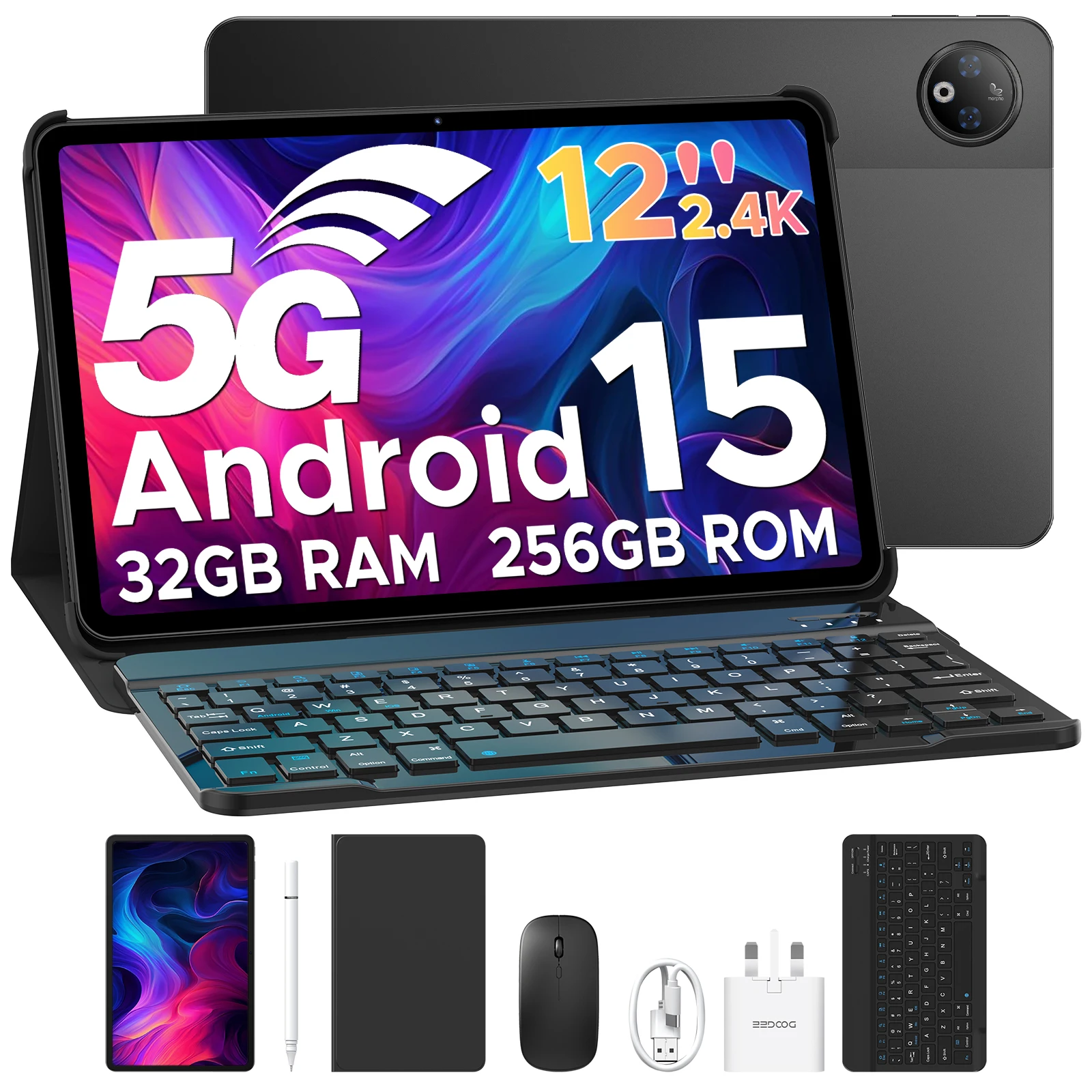 DOOGEE V Pad 2In1 5G PC Tablet 12" Bildschirmabmessung 7050 Android 15 32GB (8+24) 256GB 8800mAh Akku Ultradünnes 5g Smart Pad