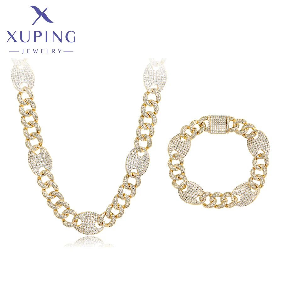 Xuping Jewelry Fashion Two Pieces of Set Bracelet Necklace Jewelries Set Party for Women Essential Trendy Set Gifts X000765460