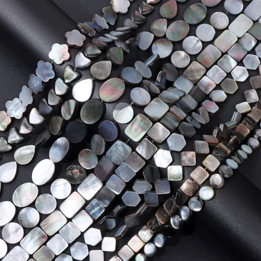 Natural Grey Mother of Pearl Shell Beads Irregular Shape Shell Loose Beads for Jewelry Making DIY Bracelet Necklace Accessries