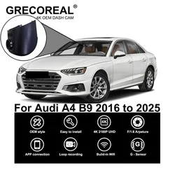 GRECOREAL 4K Dash Cam Front and Rear 2160P WiFi Car Dual Dashcam APP Control Easy Install Plug Play Compatible with Audi A4 B9