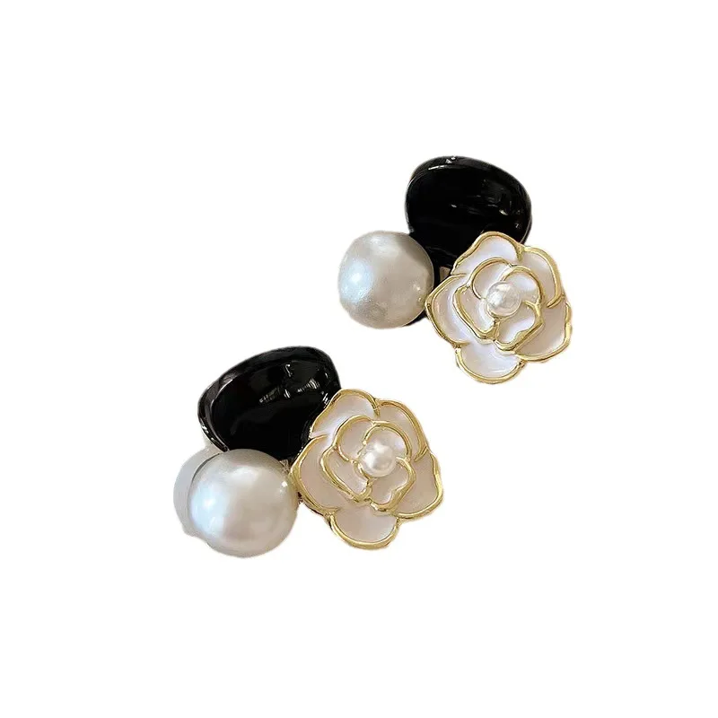 2024 set vintage hairwear camellia Claw with Pearl small grab clip cute hair clip elegant hairpin Princess braid