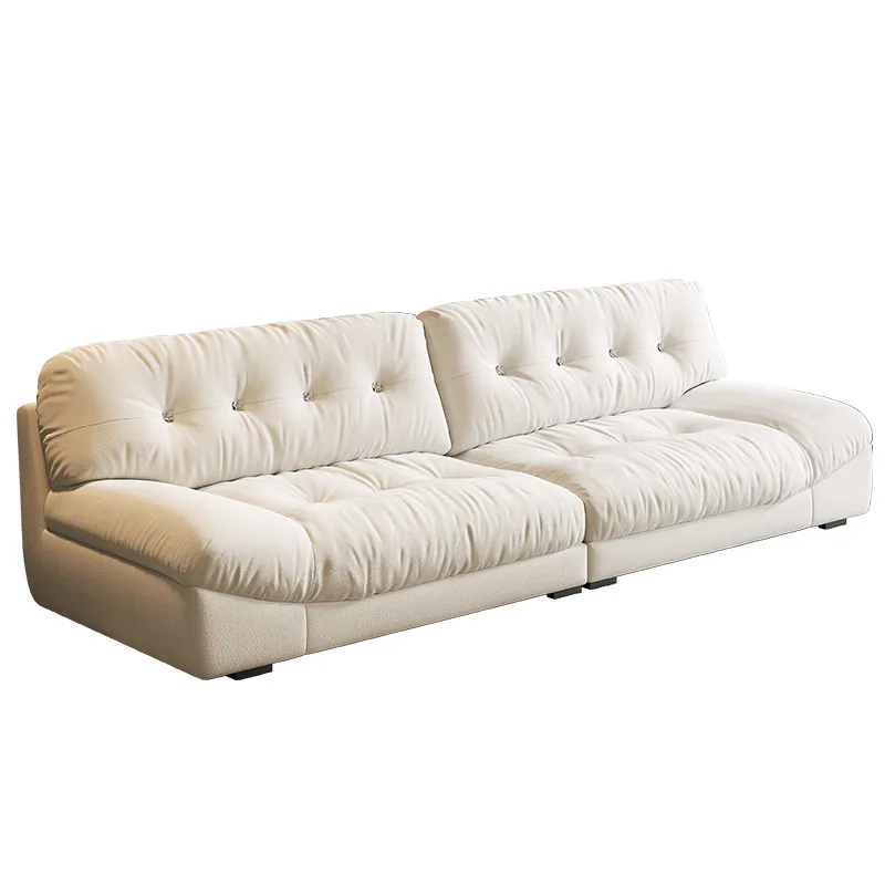 

special cream wind cloud sofa living room modern simple small apartment retro wind straight row cat scratch fabric sofa