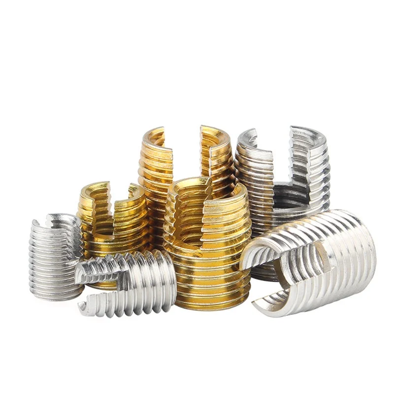 1~10pcs Stainless Steel / Galvanized Thread Repair Insert Slotted Self-tapping Threaded Insert Screw Bushing M2 M2.5 M3 M4~M20