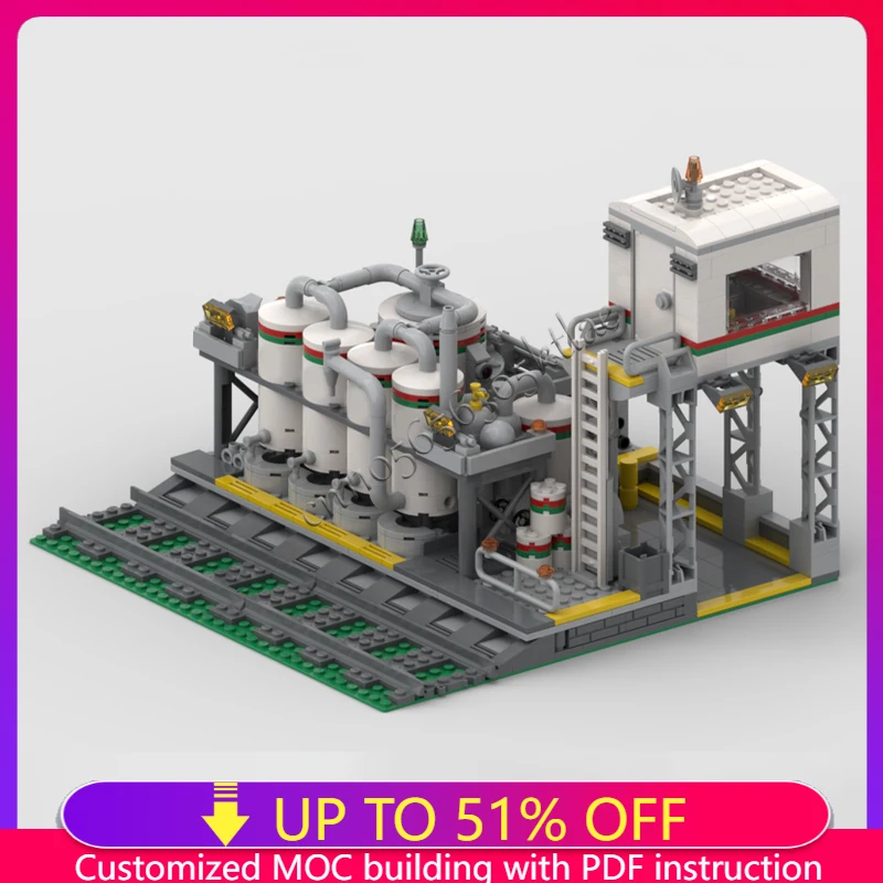 

611PCS MOC City Octan Transfer Station Street Views Model Building Blocks Stacking Bricks Creative Toys Kid Gift Diy Educational