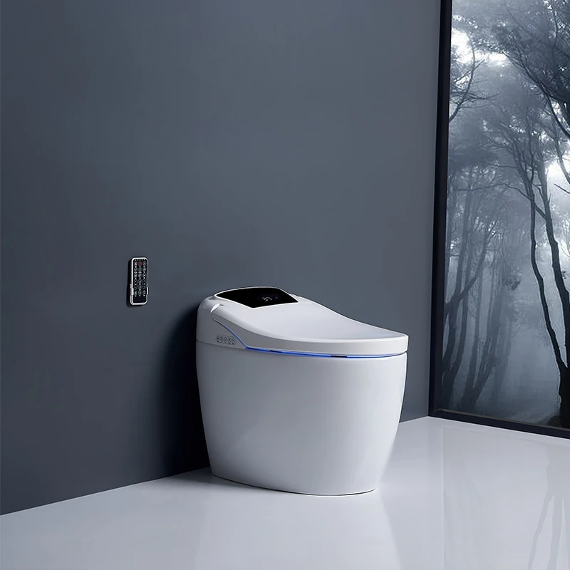 

Intelligent White Japanese Smart Toilet Bowl With Remote Control P-Trap S-Trap Advanced Seat Heating Feature For The Bathroom
