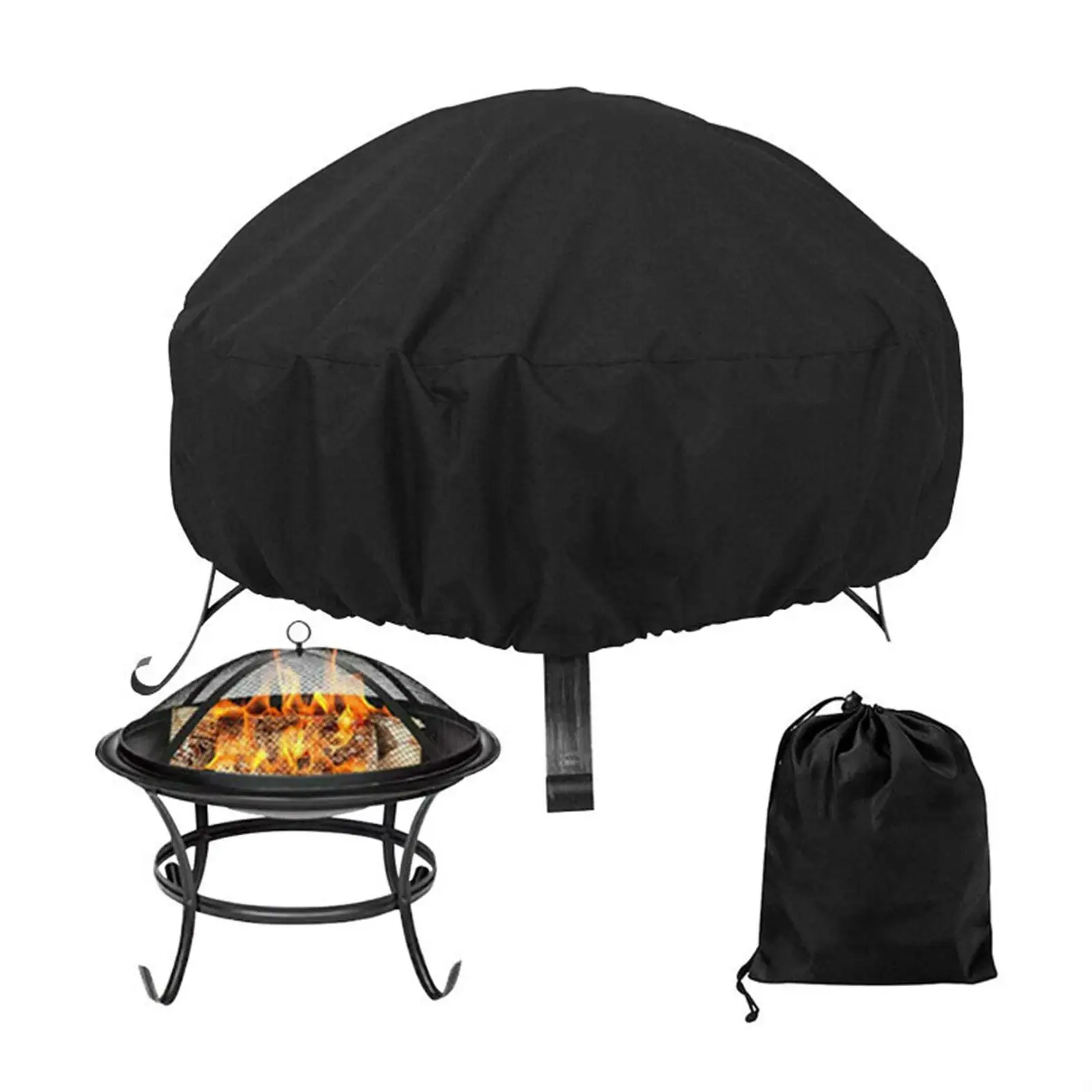 85x85x40cm Round Fire Pit Cover Lawn BBQ Fireplace Grill Covers Waterproof