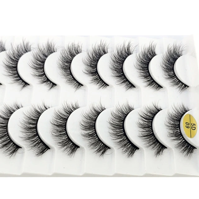 NEU 10 Paar Flauschige Künstliche Nerz-Wimpern Natürliche Lange Falsche Wimpernverlängerung Handgefertigte Volumen 3D Wimpern Make-up Faux Cils Cilios – Detail 2